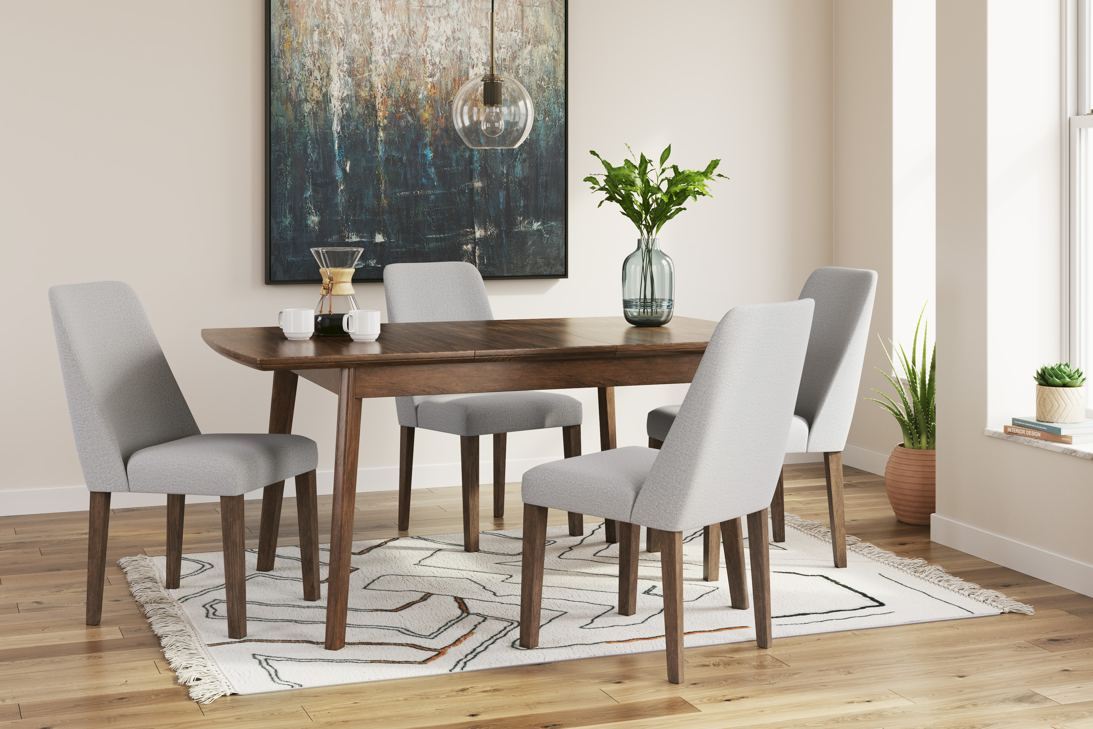 Ashley Lyncott 5 Piece Dining Room Set Rectangular Table and 4 Chairs Questions & Answers