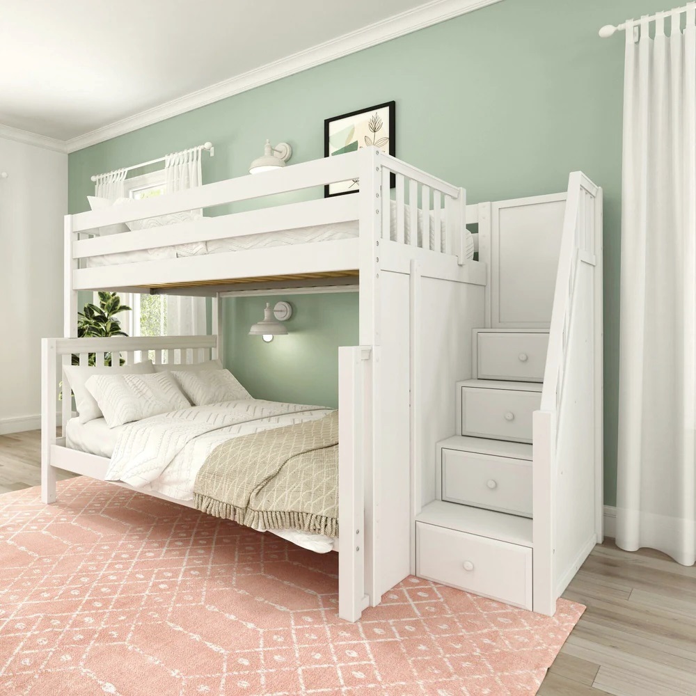 Arthur White Full over Queen Bunk Bed with Stairs Questions & Answers