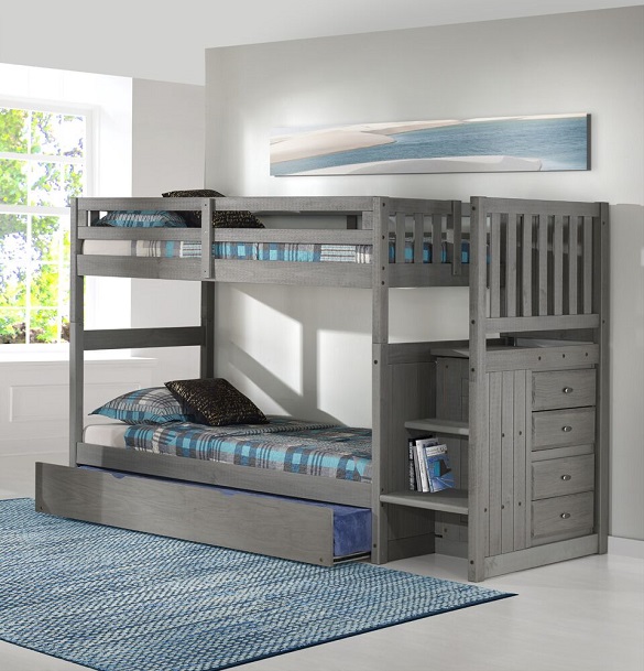 Mercer Chimney Gray Bunk Beds with Stairs Questions & Answers