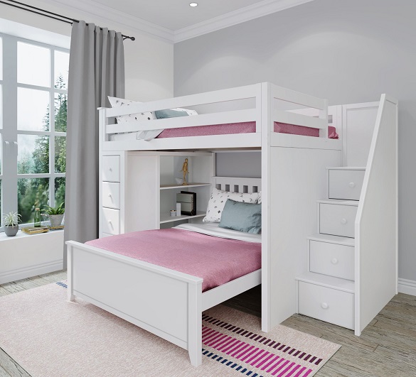 Chelsea White Full over Full L Shaped Bunk Beds Questions & Answers