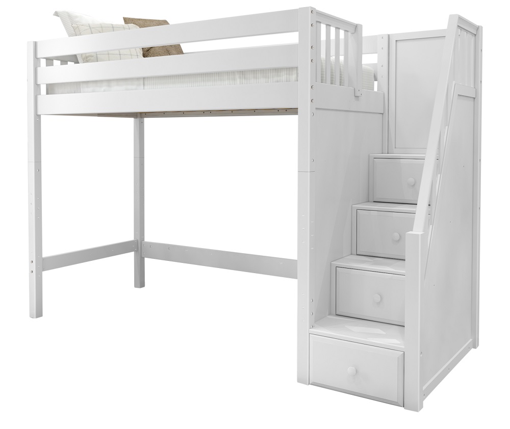 Hayes White XL Loft Bed with Stairs Questions & Answers