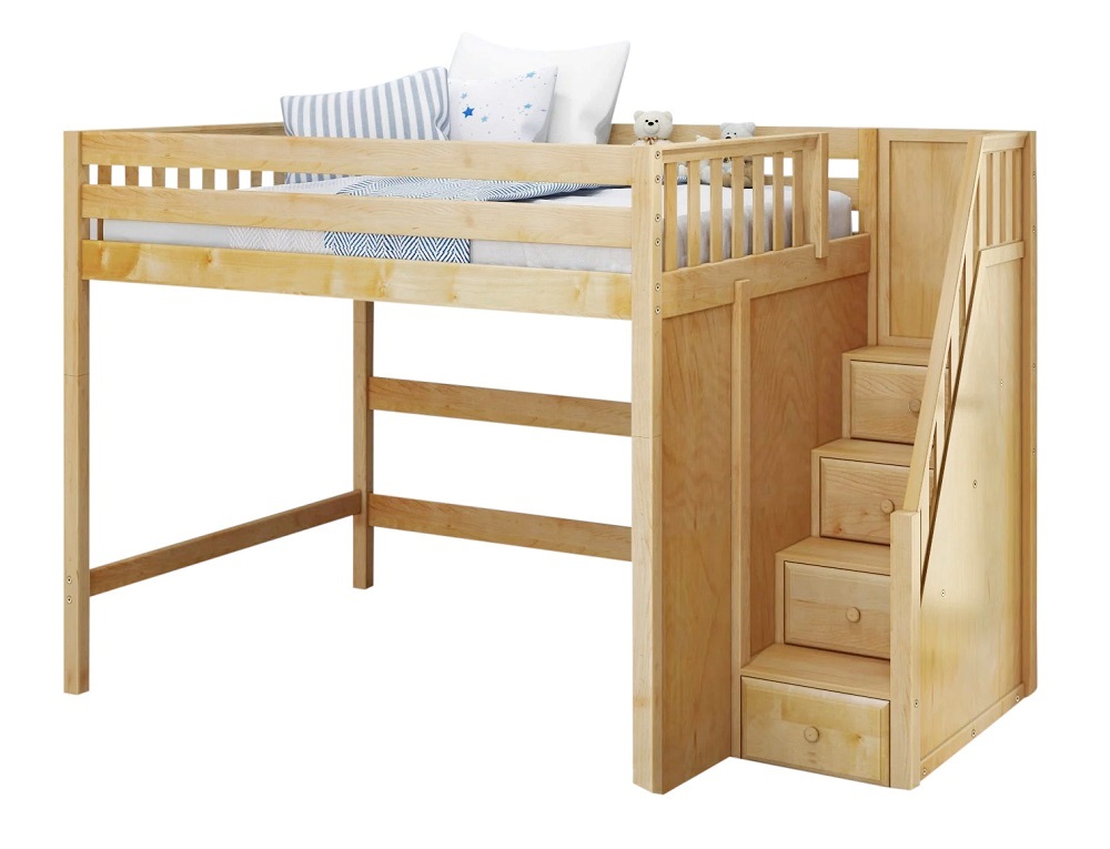 Hayes Natural Queen Loft Bed with Stairs Questions & Answers