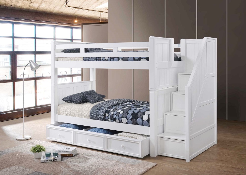 Beatrice White Bunk Beds with Stairs Questions & Answers