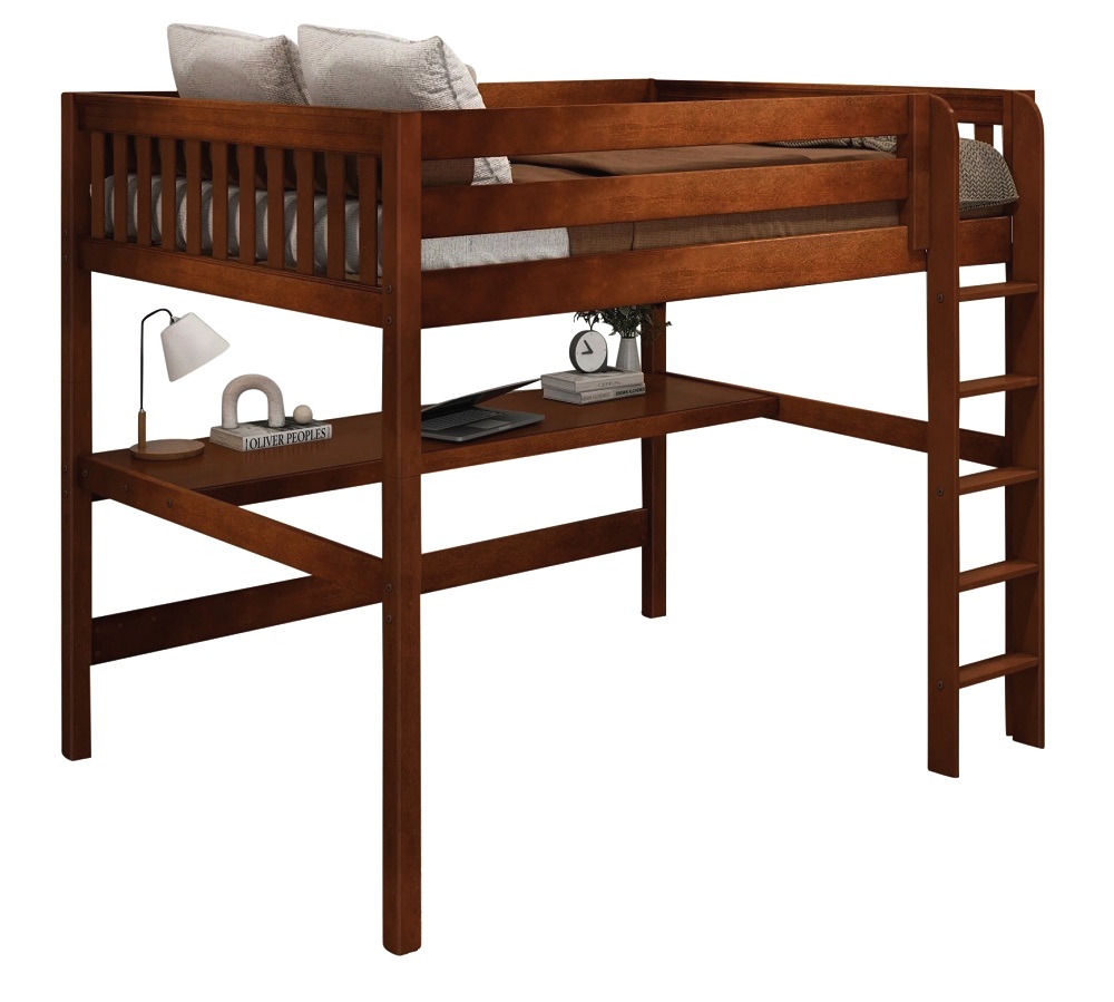 Theo Chestnut Queen Loft Bed with Desk Questions & Answers