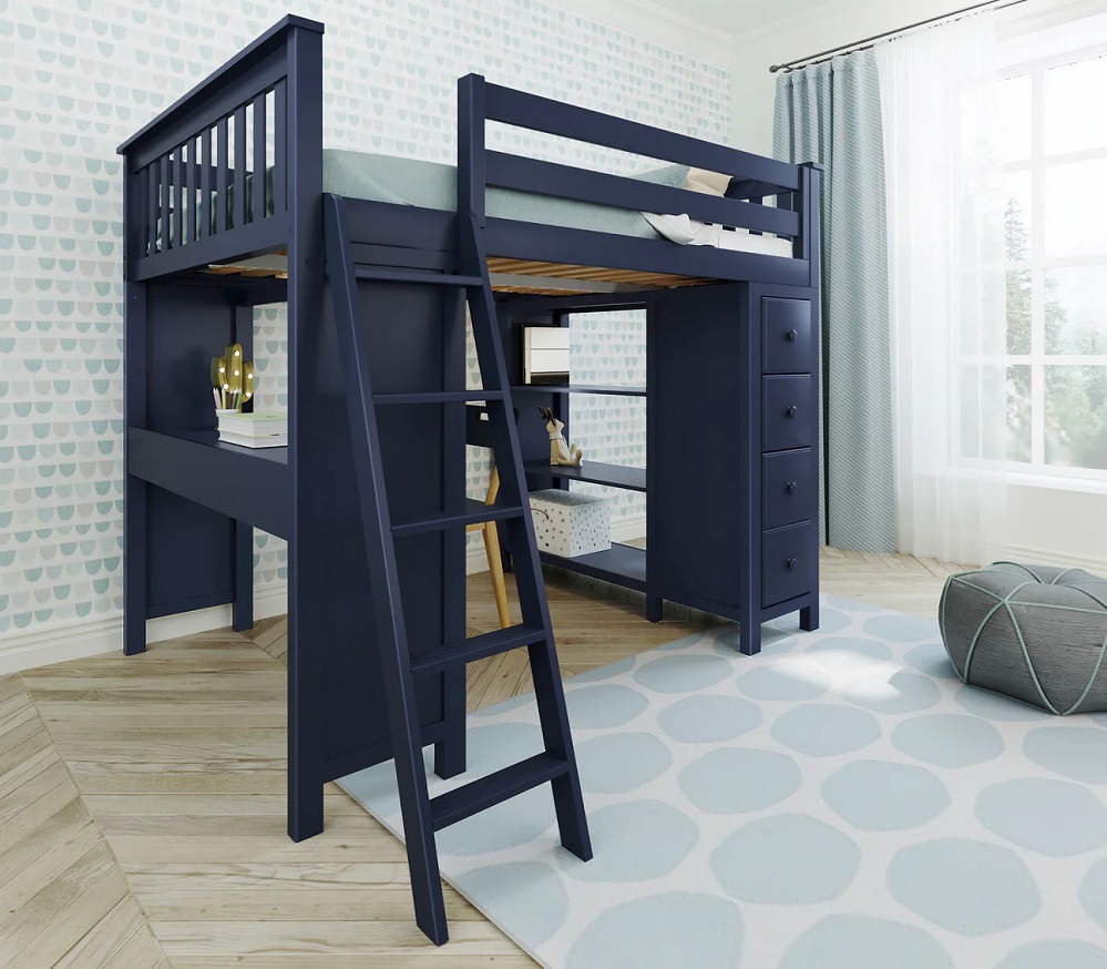 Baldwin Blue Full Loft Bed with Desk and Storage Questions & Answers