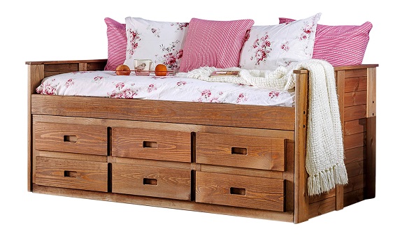 Woodlands Brown Cherry Twin Daybed with Storage Questions & Answers