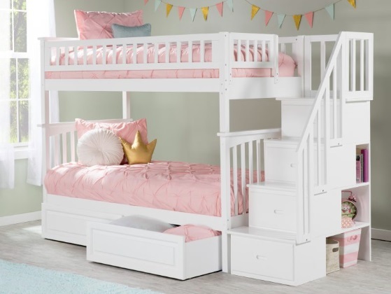 Ogden White Bunk Bed with Stairs Questions & Answers