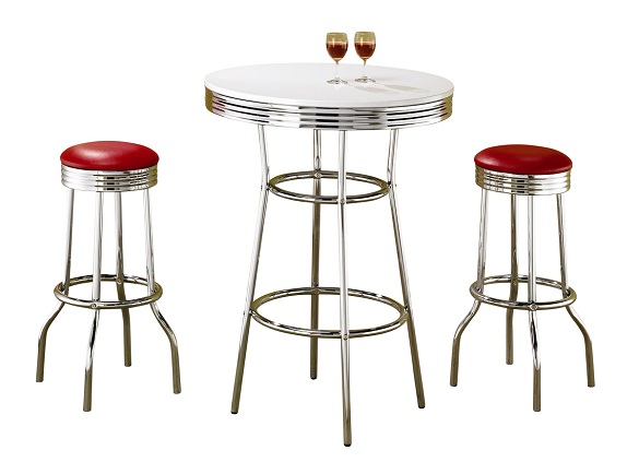 Boom Boom Room Retro Pub Set Red Stools Questions & Answers