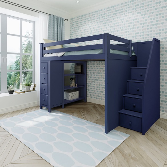 Baldwin Blue Full Size Loft Bed with Stairs Questions & Answers