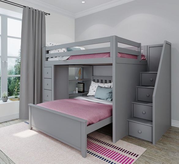 Almere Gray Full over Full L Shaped Bunk Beds Questions & Answers