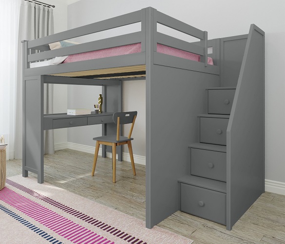 Rylan Gray Full Size Loft Bed with Desk Questions & Answers