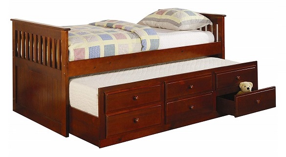 Jake Cherry Twin Size Trundle Bed with Storage Questions & Answers