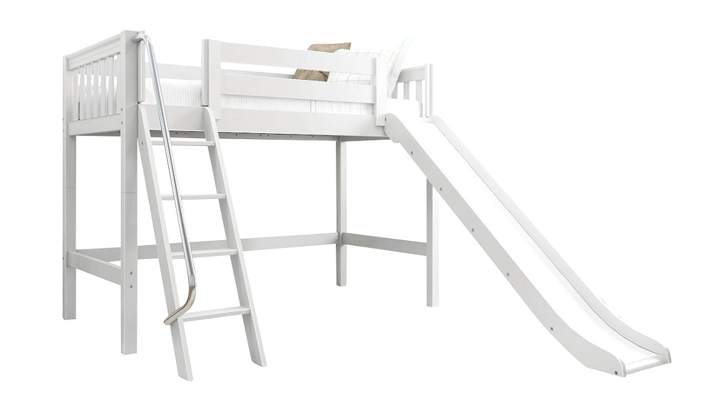 Chad's White Mid Loft Bed with Slide Questions & Answers